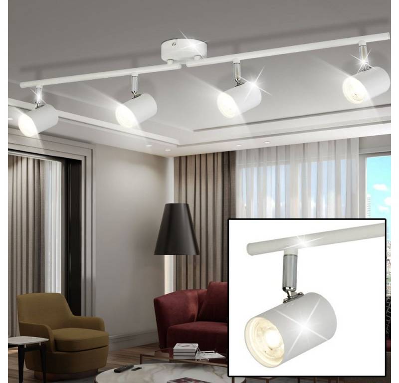 etc-shop LED Deckenleuchte, LED-Leuchtmittel fest verbaut, Warmweiß, LED Decken Leuchte Wohnraum Beleuchtung Spot Licht Schiene Lampe von etc-shop