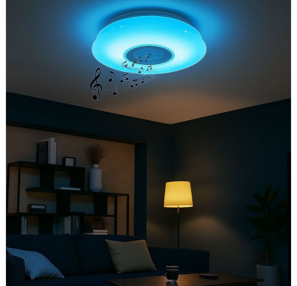 etc-shop LED Deckenleuchte, Leuchtmittel inklusive, Warmweiß, Neutralweiß, Tageslichtweiß, DESIGN LED Decken Leuchte Sternen inkl. RGB Farbwechsler Bluetooth etc-shop LED Deckenleuchte, Leuchtmittel inklusive, Warmweiß, Neutralweiß, Tageslichtweiß, DESIGN LED Decken Leuchte Sternen inkl. RGB Farbwechsler Bluetooth von etc-shop