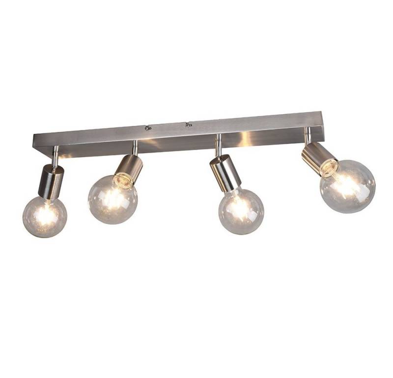 etc-shop Deckenspot, Leuchtmittel nicht inklusive, Deckenlampe Spotleiste 4-flammig bewegliche Strahler Metall nickel von etc-shop