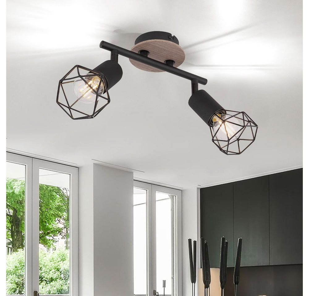 GLOBO LIGHTING Deckenstrahler, Leuchtmittel nicht inklusive, Deckenlampe Wohnzimmerleuchte Holz Industrial Strahler verstellbar GLOBO LIGHTING Deckenstrahler, Leuchtmittel nicht inklusive, Deckenlampe Wohnzimmerleuchte Holz Industrial Strahler verstellbar von GLOBO LIGHTING