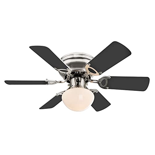 etc-shop LED Deckenventilator mit Zugschalter Ventilatorlampe Decke 3 Stufen Ventilator Deckenleuchte, Vor-Rücklauf, 1x LED 7W 560Lm, D 76 cm von etc-shop