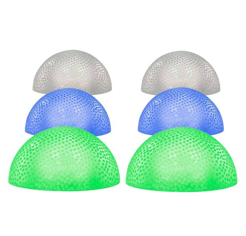 etc-shop Gartenleuchte, LED-Leuchtmittel fest verbaut, Farbwechsel, 6er Set LED Halbkugel Leuchten Grundstück Deko Außen Lampen IP44 von etc-shop