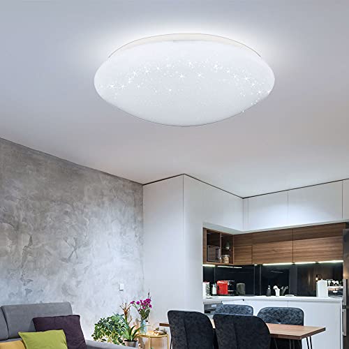 etc-shop LED Design Decken Lampe Sternen-Himmel Effekt Leuchte rund warm-weiss neutralweiß Tageslicht Beleuchtung, Lichtfarbe:6500 K Kaltweiß von etc-shop