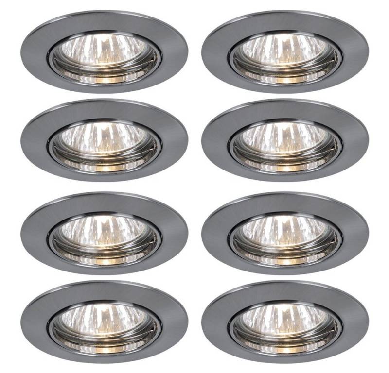 etc-shop LED Einbaustrahler, Leuchtmittel nicht inklusive, 8er Set Einbau Leuchten Strahler Spots ALU Ess Zimmer Beleuchtung von etc-shop