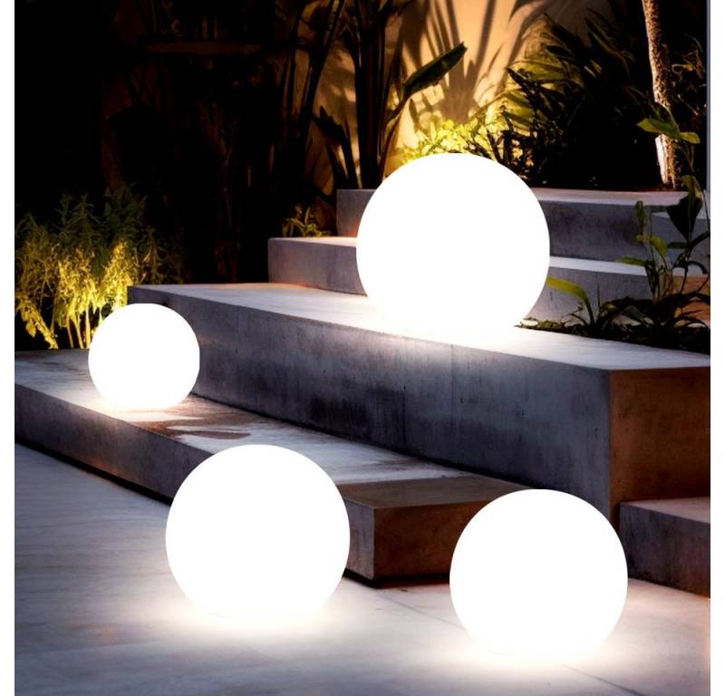 etc-shop LED Gartenleuchte, LED-Leuchtmittel fest verbaut, Steckleuchte Solar Außen Solarkugeln Set Garten von etc-shop
