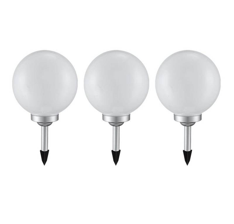 Expo Börse LED Gartenleuchte, LED-Leuchtmittel fest verbaut, 3x Steckleuchte Kugellampe Gartenlampe Außen Solarlampe von Expo Börse