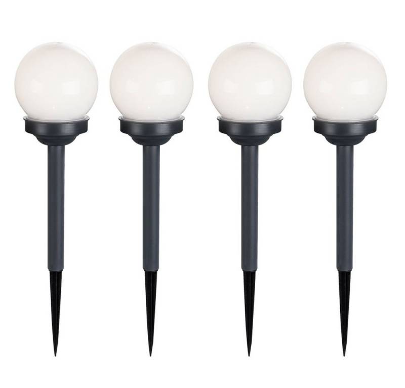 GLOBO LIGHTING LED Gartenleuchte, LED-Leuchtmittel fest verbaut, Warmweiß, 4er Set LED Solar Kugel Steck Leuchten Außen Beleuchtung Balkon von GLOBO LIGHTING