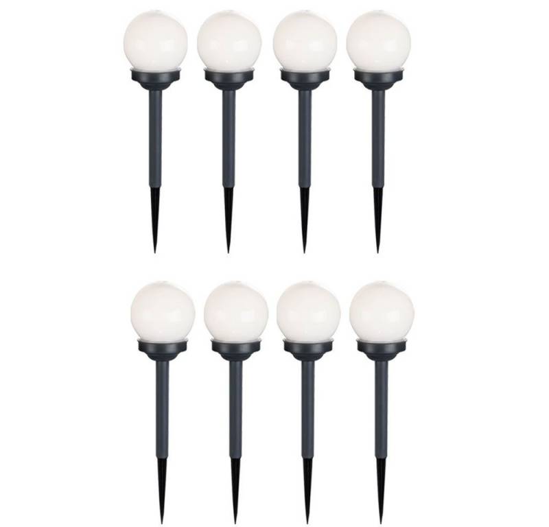 GLOBO LIGHTING LED Gartenleuchte, LED-Leuchtmittel fest verbaut, Warmweiß, 8er Set LED Außen Solar Lampen Kugel Design Erd Spieß Steck von GLOBO LIGHTING