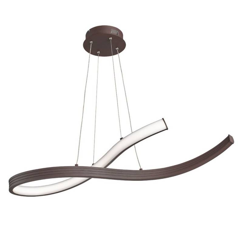 etc-shop LED Pendelleuchte, LED-Leuchtmittel fest verbaut, Warmweiß, Design Hängeleuchte mit LED Pendelleuchte geschwungen Metall rost weiß von etc-shop