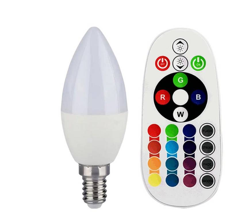 etc-shop LED-Leuchtmittel, RGB LED E14 Leuchtmittel 320 Lumen 3,5 Watt Kerzen Form Lampe von etc-shop