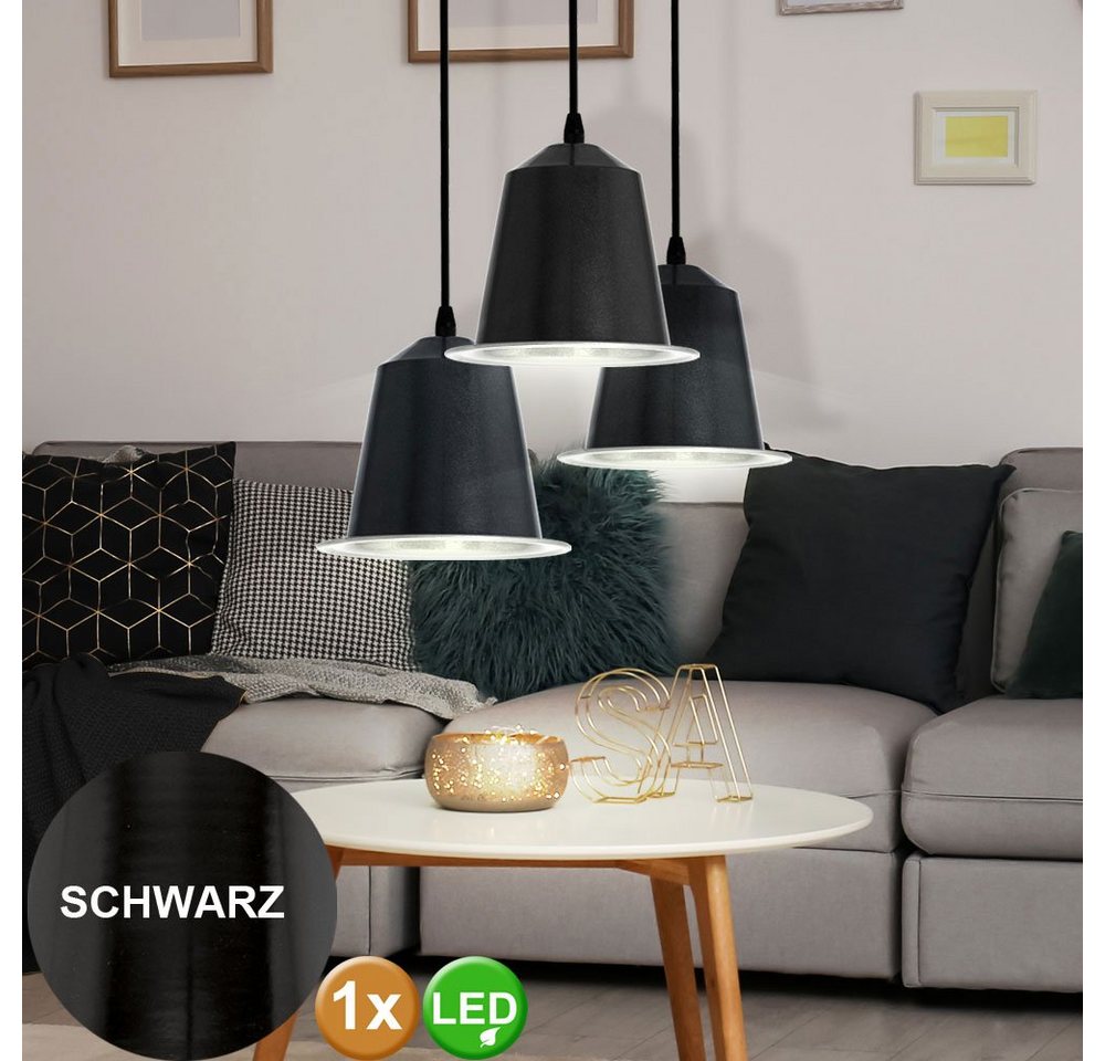 etc-shop LED Pendelleuchte, LED Pendellampe Hängeleuchte Deckenlampe Stehl-Schirm DxH 17,5x110CM von etc-shop