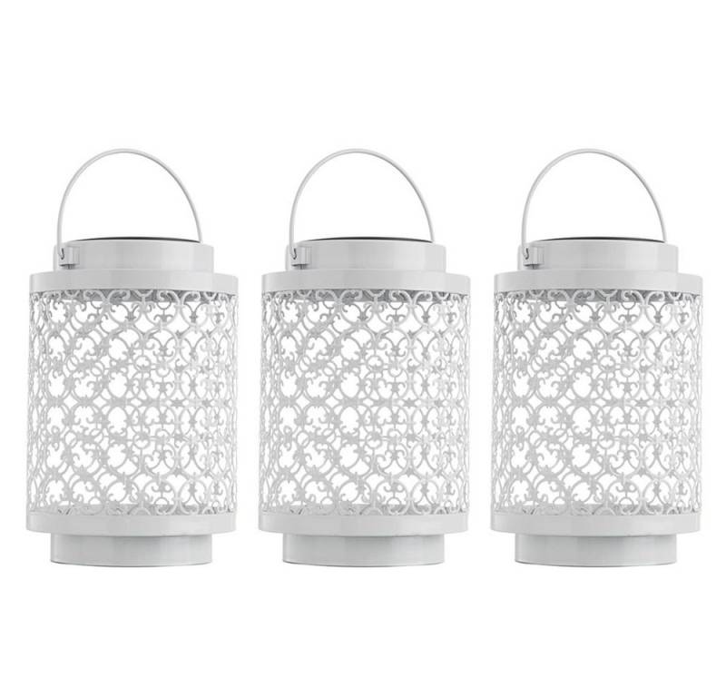etc-shop LED Solarleuchte, LED-Leuchtmittel fest verbaut, Solarlampe Außenleuchte Gartendeko LED Laterne orientalisch 3er Set von etc-shop