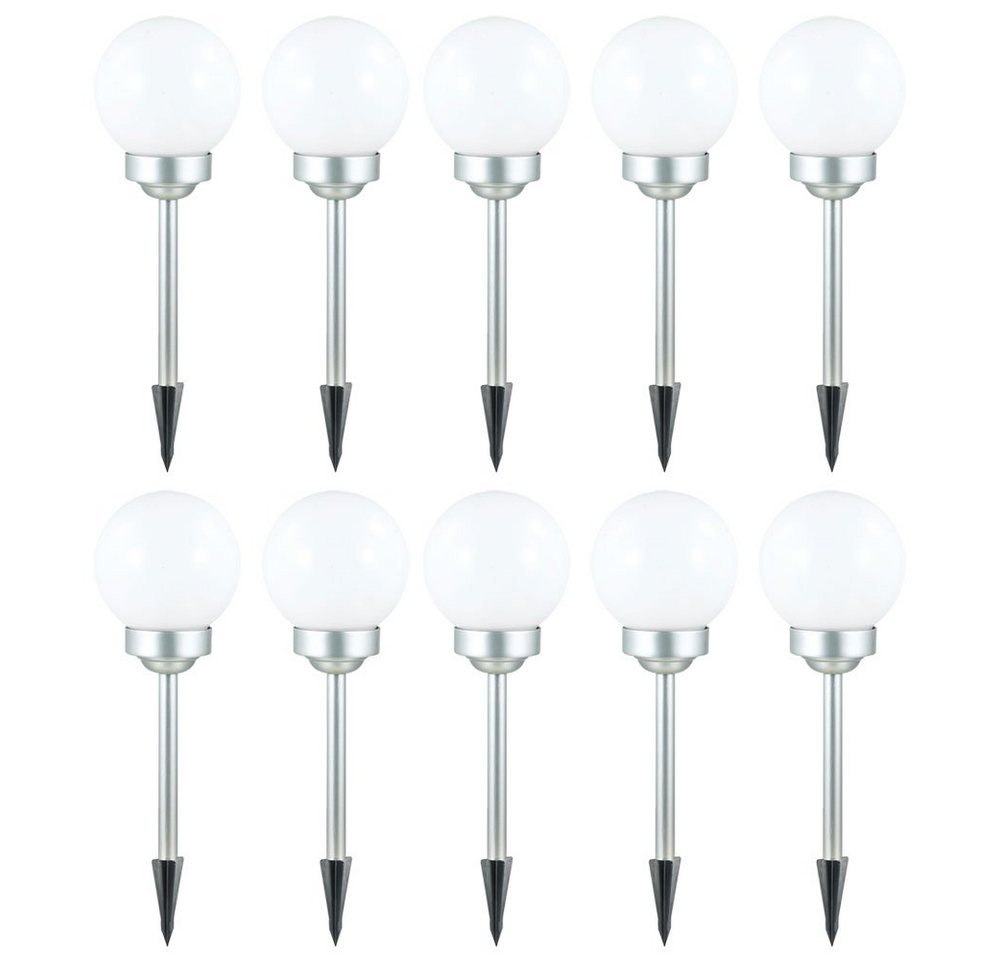 etc-shop LED Solarleuchte, LED-Leuchtmittel fest verbaut, Warmweiß, 2-4-6-8-10er Set LED Solar Kugel Leuchten Erdspieß Außen Terrassen von etc-shop