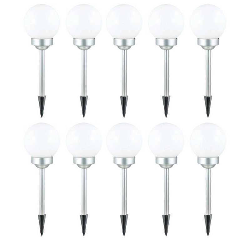 etc-shop LED Solarleuchte, LED-Leuchtmittel fest verbaut, Warmweiß, 2-4-6-8-10er Set LED Solar Kugel Leuchten Erdspieß Außen Terrassen von etc-shop
