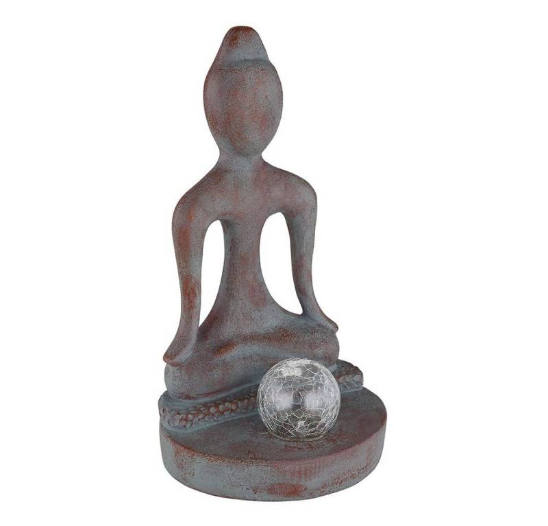 GLOBO LIGHTING LED Solarleuchte, LED-Leuchtmittel fest verbaut, Tageslichtweiß, Solarleuchte Gartendeko Gartenfigur Buddha Feng Shui von GLOBO LIGHTING