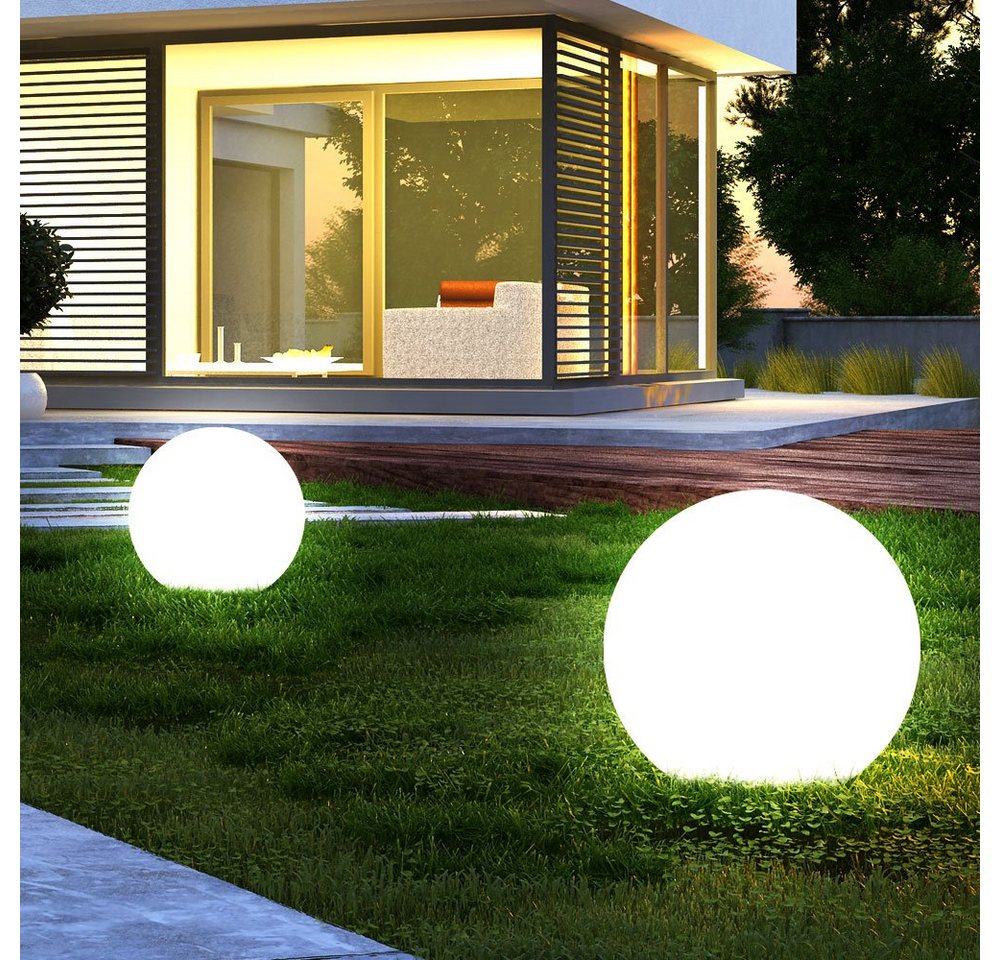 etc-shop LED Solarleuchte, LED-Leuchtmittel fest verbaut, Solarleuchte Kugel Garten Kugelleuchte Solar LED Gartendeko von etc-shop