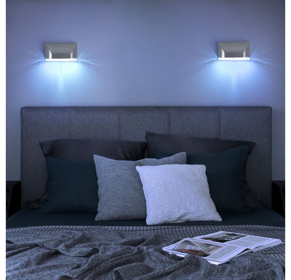 etc-shop LED Wandleuchte, LED-Leuchtmittel fest verbaut, Tageslichtweiß, Wandlampe Wandleuchte Bewegungsmelder Batterie LED Dämmerungssensor 2x von etc-shop