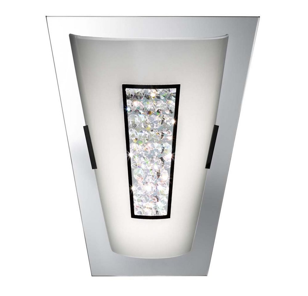 etc-shop LED Wandleuchte, LED Wand Lampe Spiegel Leuchte Glas Chrom Schwarz Weiß Silber von etc-shop