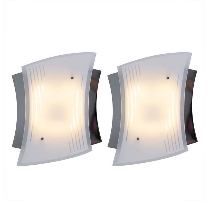 etc-shop LED Wandleuchte, Leuchtmittel nicht inklusive, Wandleuchte Wandlampe Innenleuchte Dekorlampe Metall 2er Set von etc-shop