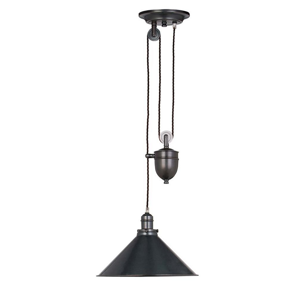 etc-shop Pendelleuchte, Leuchtmittel nicht inklusive, Hängeleuchte Deckenlampe Pendelleuchte Stahl Bronze D 37 cm von etc-shop