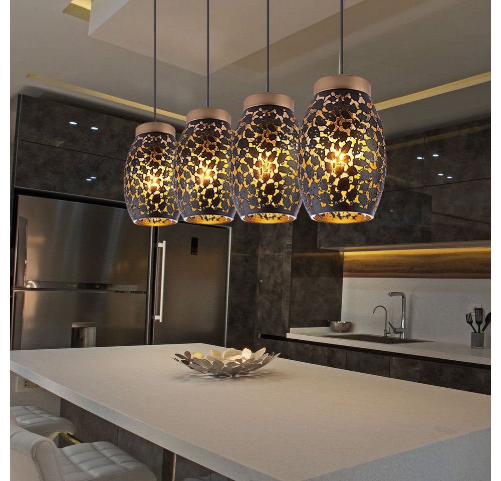 GLOBO LIGHTING Pendelleuchte, Leuchtmittel nicht inklusive, Hängelampe Esstisch Pendelleuchte 4 flammig Esszimmerlampe von GLOBO LIGHTING