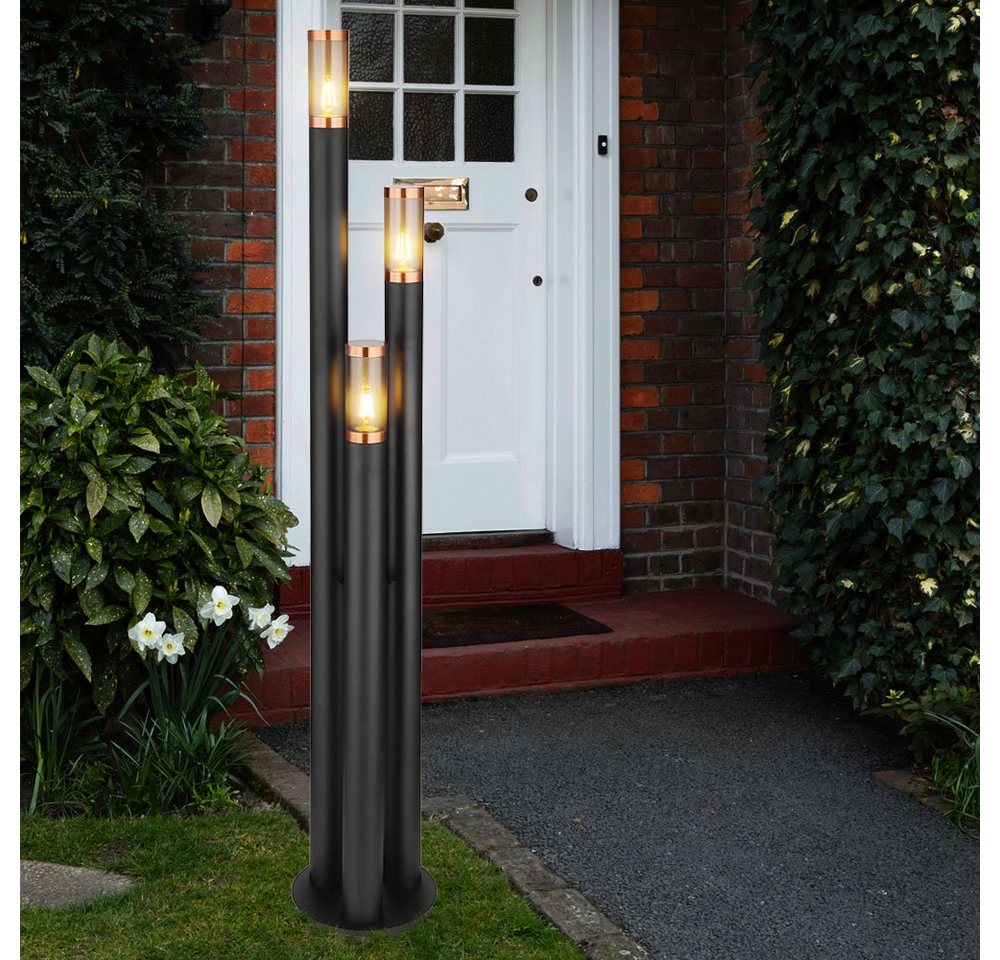 etc-shop Pollerleuchte, Leuchtmittel nicht inklusive, Wegeleuchten Außen Edelstahl Außenlampe Standleuchte Gartenleuchte von etc-shop