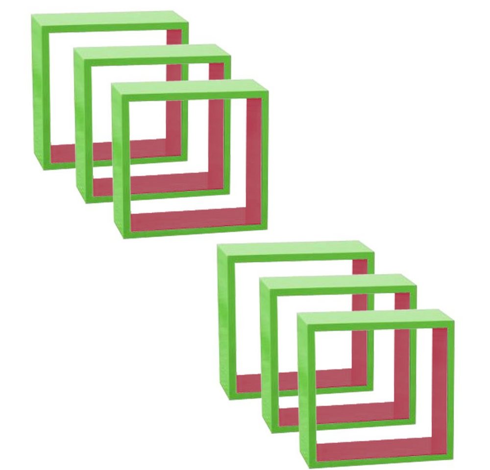 etc-shop Regal, 2er Set Regale 3 teilig MDF hellgrün hochglanz pink Mädchen Dekoration etc-shop Regal, 2er Set Regale 3 teilig MDF hellgrün hochglanz pink Mädchen Dekoration von etc-shop