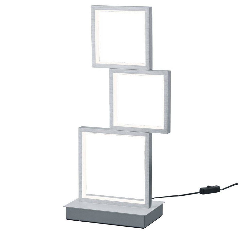 etc-shop Schreibtischlampe, LED Tisch Steh Lampen ALU gebürstet schwarz Wohn Zimmer Quadrat von etc-shop