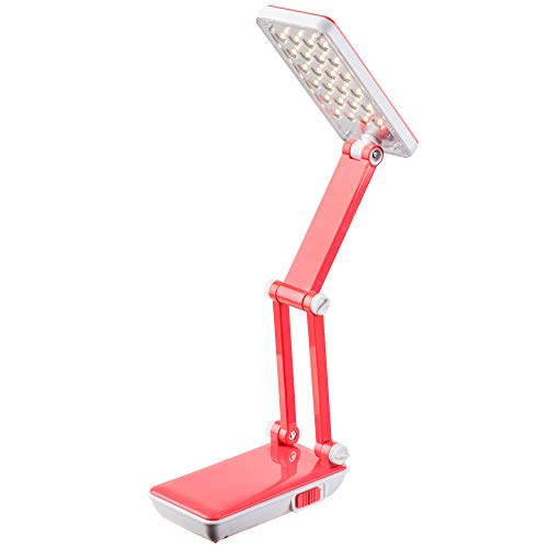 etc-shop Schreibtischlampe Kinder LED Tischlampe Leselampe Nachttisch, in pink weiß klappbar, 11x LED 2,5 Watt 170 Lumen warmweiß, LxBxH 35 x 7,5 x 37 cm von etc-shop