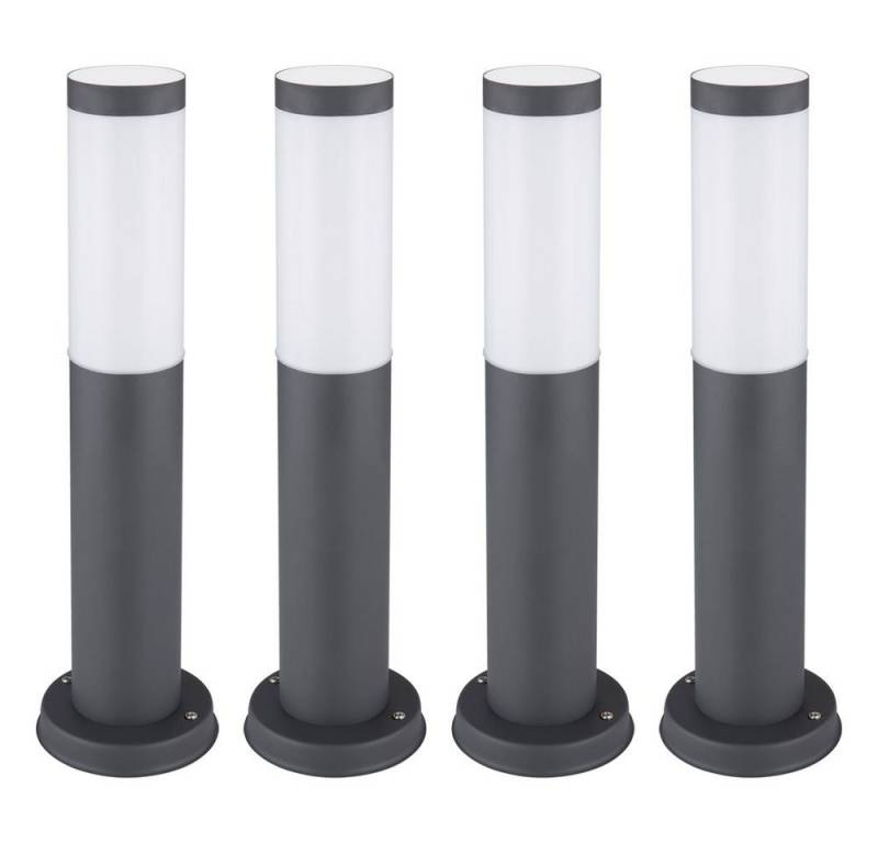 etc-shop LED Außen-Stehlampe, Leuchtmittel inklusive, Warmweiß, Farbwechsel, 4x RGB LED Außen Steh Leuchten anthrazit FERNBEDIENUNG von etc-shop