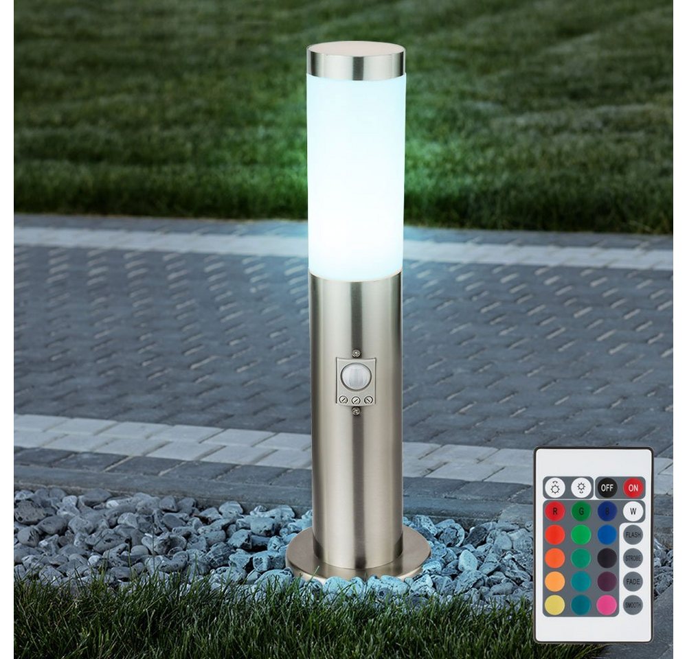 etc-shop LED Außen-Stehlampe, Leuchtmittel inklusive, Warmweiß, Farbwechsel, Stehlampe dimmbar mit Fernbedienung Gartenleuchte LED von etc-shop