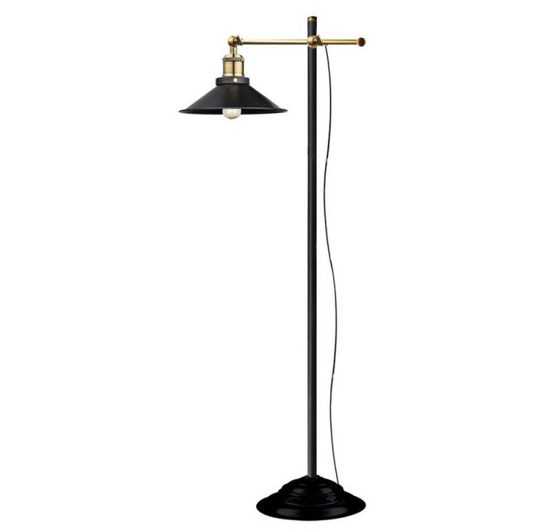 etc-shop LED Stehlampe, Leuchtmittel inklusive, Warmweiß, Steh Lampe Vintage FILAMENT Altmessing Leuchte höhenverstellbar im von etc-shop