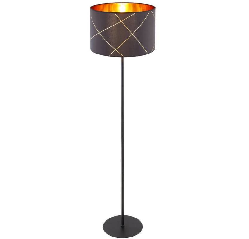GLOBO LIGHTING Stehlampe, Leuchtmittel nicht inklusive, Stehleuchte schwarz gold Standlampe E27 Stehlampe Stoff von GLOBO LIGHTING