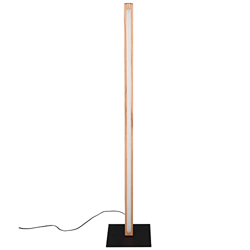 etc-shop Stehlampe Holz dimmbar Stehlampe mit Holz dimmbare Standleuchte, Touchfunktion, 1x LED 20W 2300Lm warmweiß, LxBxH 22x22x115 cm von etc-shop