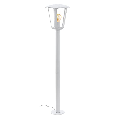 etc-shop Stehlampe Laterne Außenlampe Retro Wegeleuchte Terrassenlampe wetterfest Gartenleuchte, Aluminium, weiß, 1x E27 Fassung, LxBxH 23x23x99,5cm von etc-shop