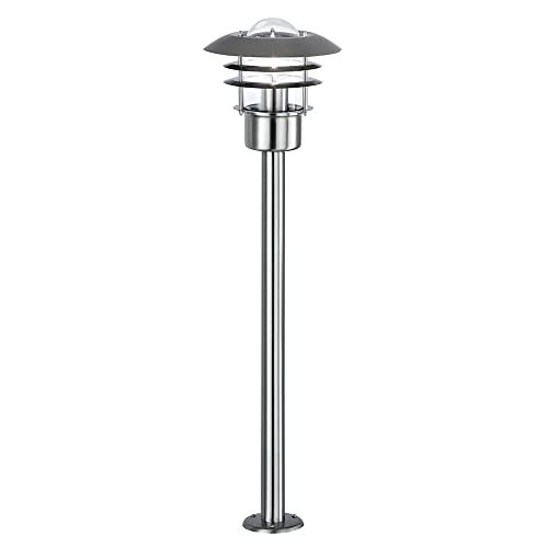 etc-shop Stehleuchte Außenleuchte Garten Wegeleuchte Laterne Stehlampe, Fernbedienung dimmbar, Edelstahl, RGB LED 3,5W 320Lm, LxBxH 22x22x80 cm von etc-shop