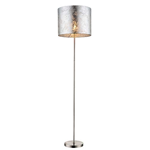 etc-shop Stehleuchte Deckenfluter silber Standleuchte Wohnzimmerlampe Stehlampe Schlafzimmerleuchte, 1x E27, DxH 40x160 cm von etc-shop