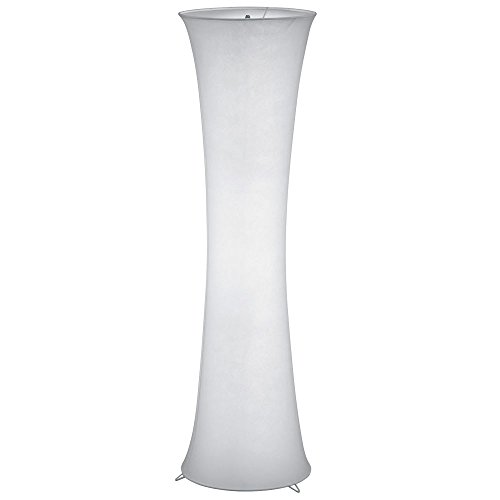 etc-shop Stehleuchte Wohnzimmer modern Säulenlampe 2 flammig Stehleuchte weiß mit Stoffschirm, Metall weiß, 2x E27 Fassungen, DxH 35x123 cm von etc-shop