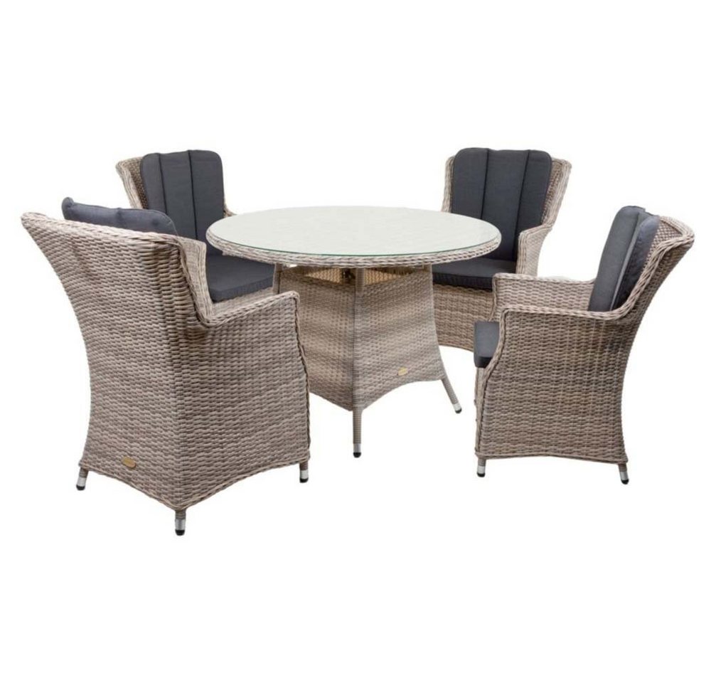 etc-shop Stuhl, 4tlg Lounge Set Garten Sitzgruppe Tisch Stuhl Rattan Optik Veranda von etc-shop