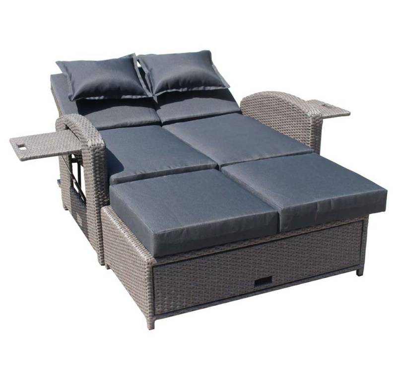 etc-shop Stuhl, Garten Outdoor Funktionssofa 117x93x74cm Lounge Liege Terrasse Möbel von etc-shop