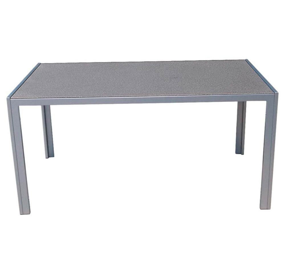 etc-shop Stuhl, Tischgruppe Sitzgruppe ALU Glas Grau 5-tlg pulverbeschichtet Terrasse von etc-shop