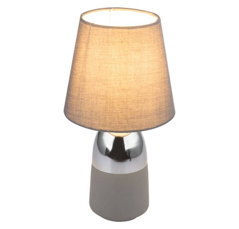 GLOBO LIGHTING LED Tischleuchte, Leuchtmittel inklusive, Warmweiß, Chrom Tisch Lampe Wohn Zimmer Beleuchtung Textil Touch Lese- von GLOBO LIGHTING