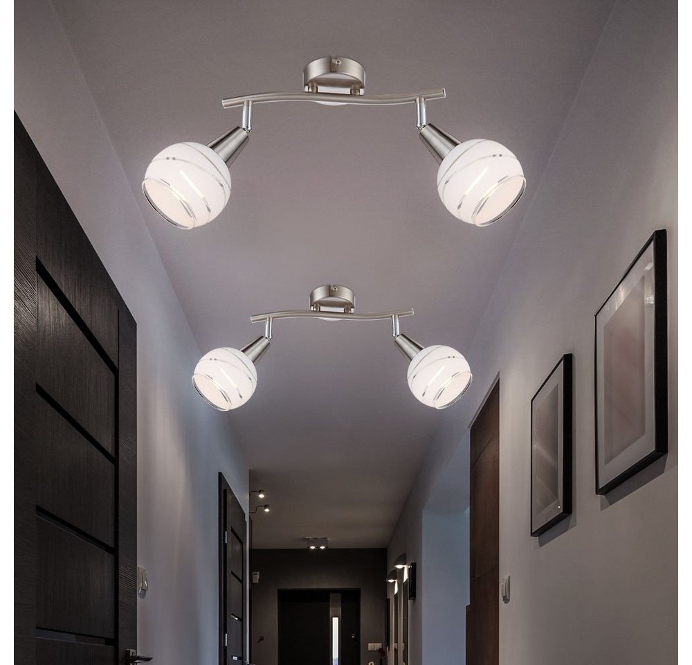 etc-shop LED Wandleuchte, Leuchtmittel inklusive, Warmweiß, 2er Set Elegante Decken Strahler verstellbar Wohn Zimmer Wand Spots von etc-shop