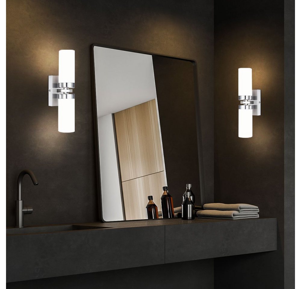 etc-shop Wandleuchte, Leuchtmittel nicht inklusive, 2er Set Wandlampe Spiegel Badezimmer Leuchte UP DOWN Strahler von etc-shop