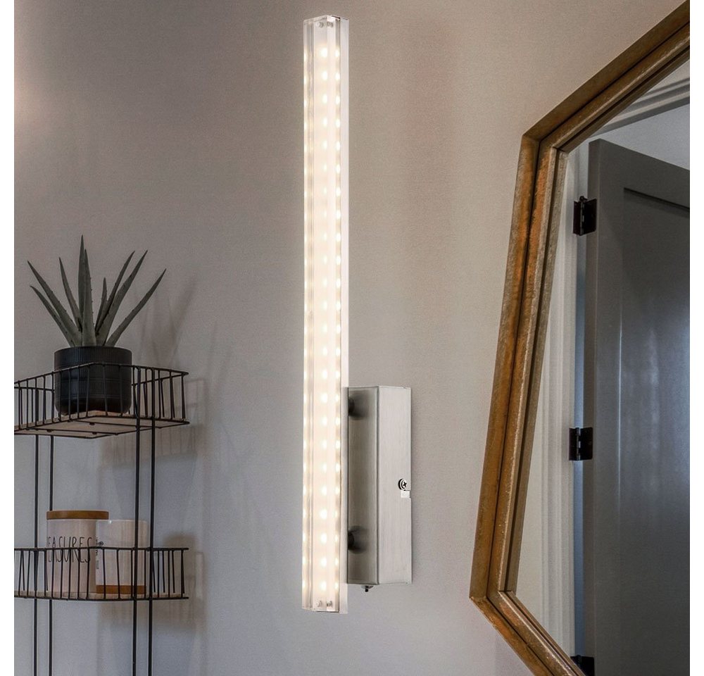 etc-shop Wandleuchte, LED Wandleuchte Wandlampe Wandspot Rohr-Design Touchdimmer H 42 cm Wohnzimmer Schlafzimmer von etc-shop