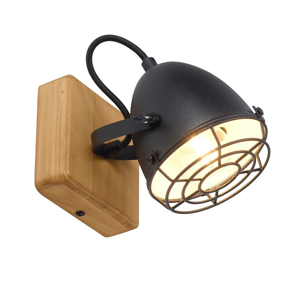 JUST LIGHT Wandleuchte, Leuchtmittel nicht inklusive, Wandlampe Schlafzimmer Bettlampe Retro Leselampe Holz von JUST LIGHT