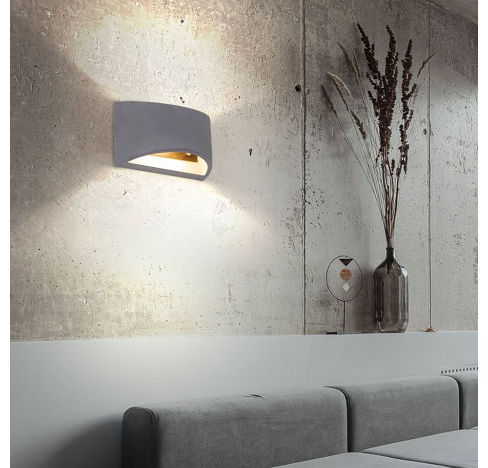 etc-shop Wandleuchte, Leuchtmittel nicht inklusive, Wandlampe Innen Modern Flur Up and Down Lampe Beton von etc-shop