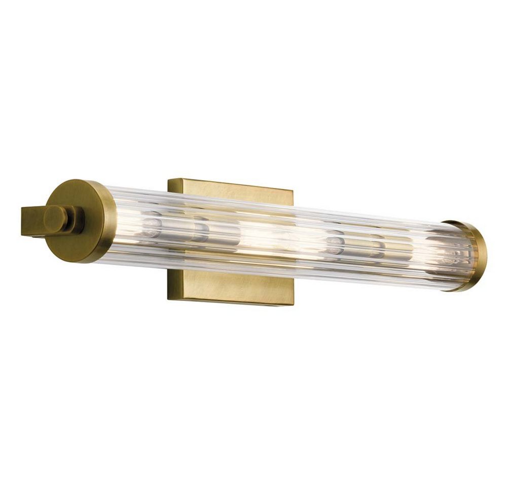 etc-shop Wandleuchte, Wandlampe Wandleuchte Feuchtraum Badezimmerlampe messing Glas IP44 H von etc-shop