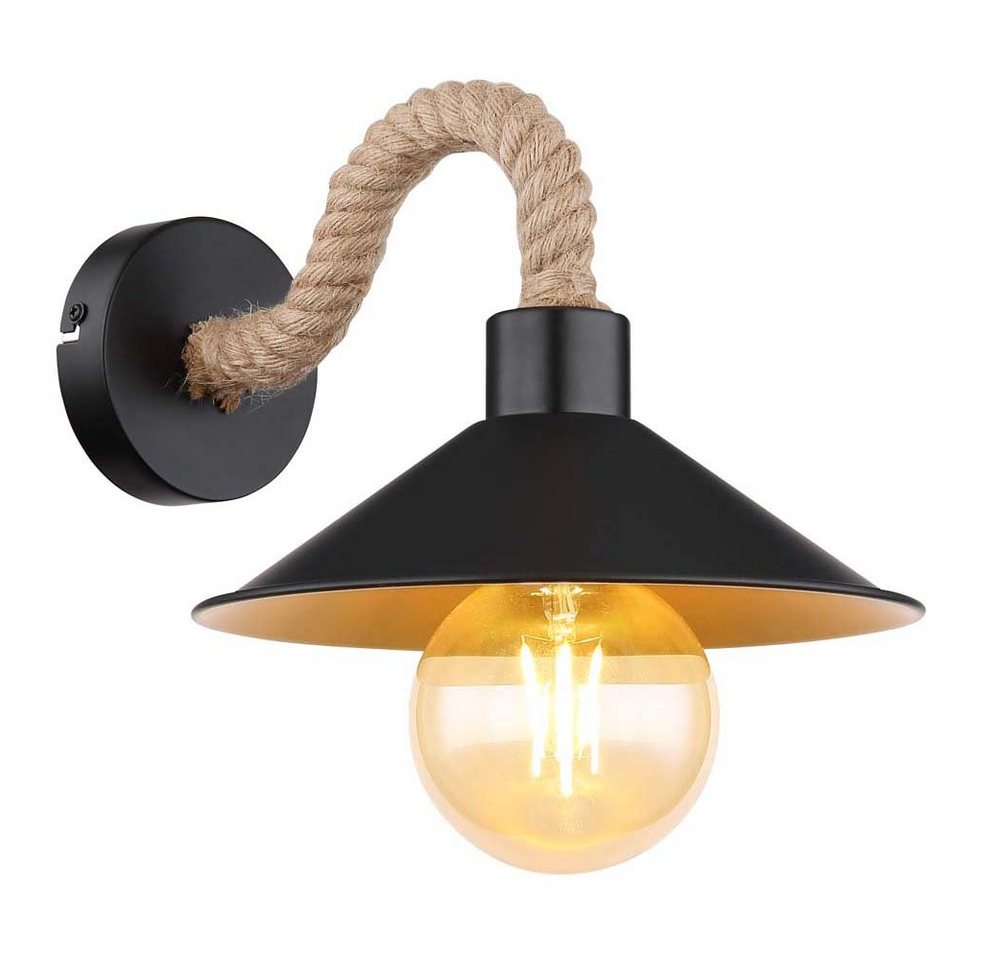 etc-shop Wandleuchte, Wandleuchte Flurlampe Schlafzimmerleuchte Metall Schwarz Goldfarbe von etc-shop