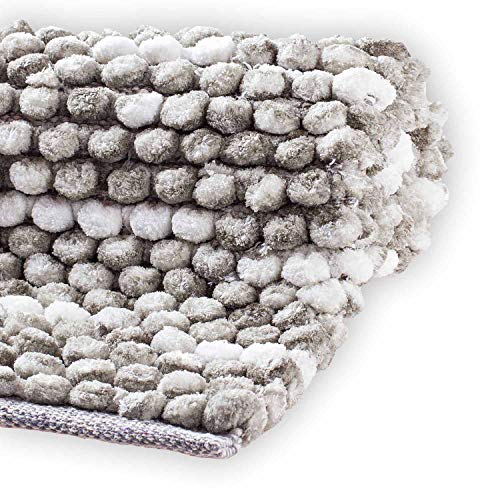 ETÉREA® Badezimmerteppich 50x80cm VANI Grau [FLAUSCHIG & WASCHBAR] - Badematte schnelltrocknend - Duschteppich - Bathroom Mat - Badteppichhochflor waschbar - Badläufer - FUSSBODENHEIZUNG GEEIGNET von etérea Himmlische Qualität